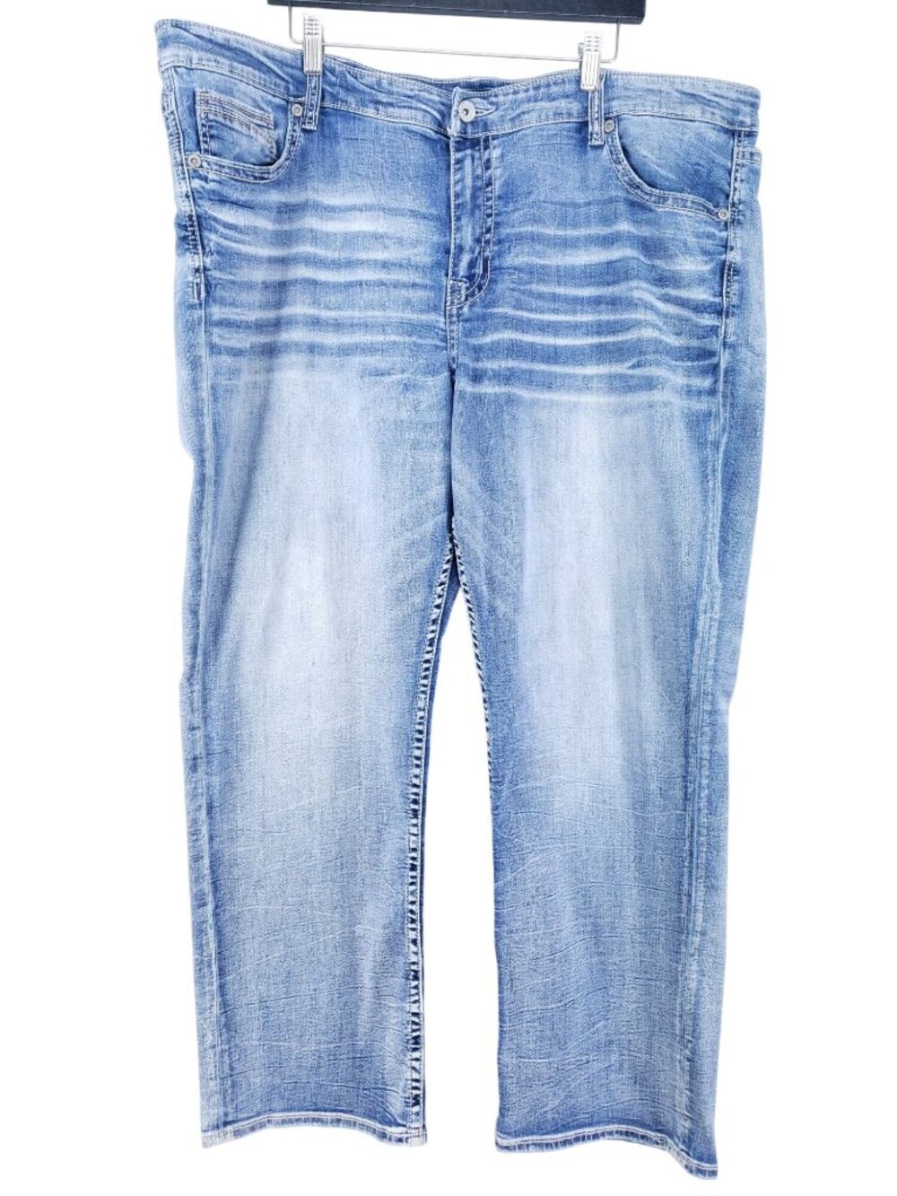 BKE Seth Mens Size 46x30 Straight Leg Jeans Medium Wash Distressed Denim